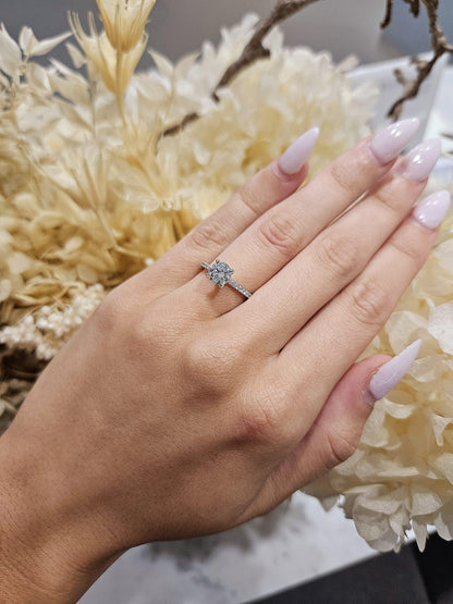 1.00ct Round Cut Natural Grown Grandi Design White Gold - Michael Arthur Diamonds