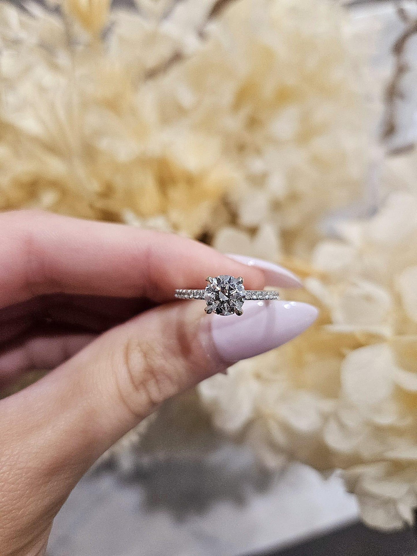 1.00ct Round Cut Natural Grown Grandi Design White Gold - Michael Arthur Diamonds