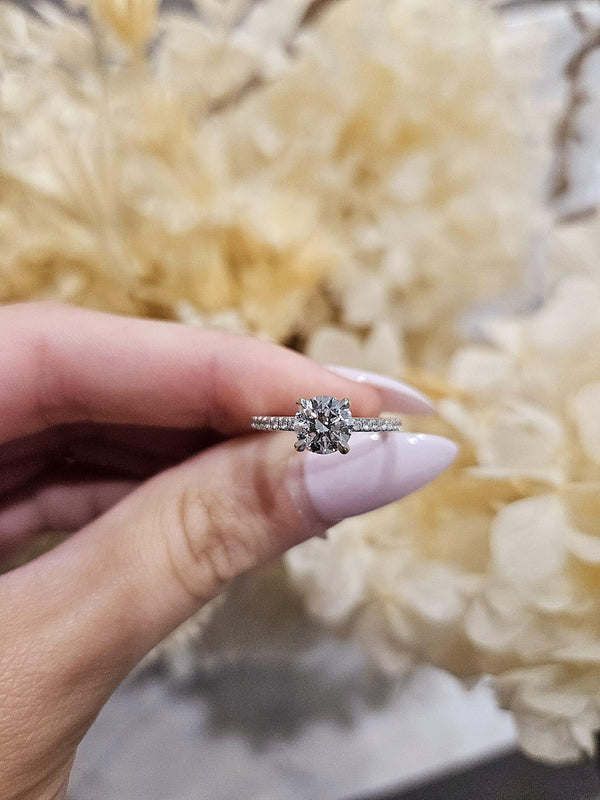 1.00ct Round Cut Natural Grown Grandi Design White Gold - Michael Arthur Diamonds