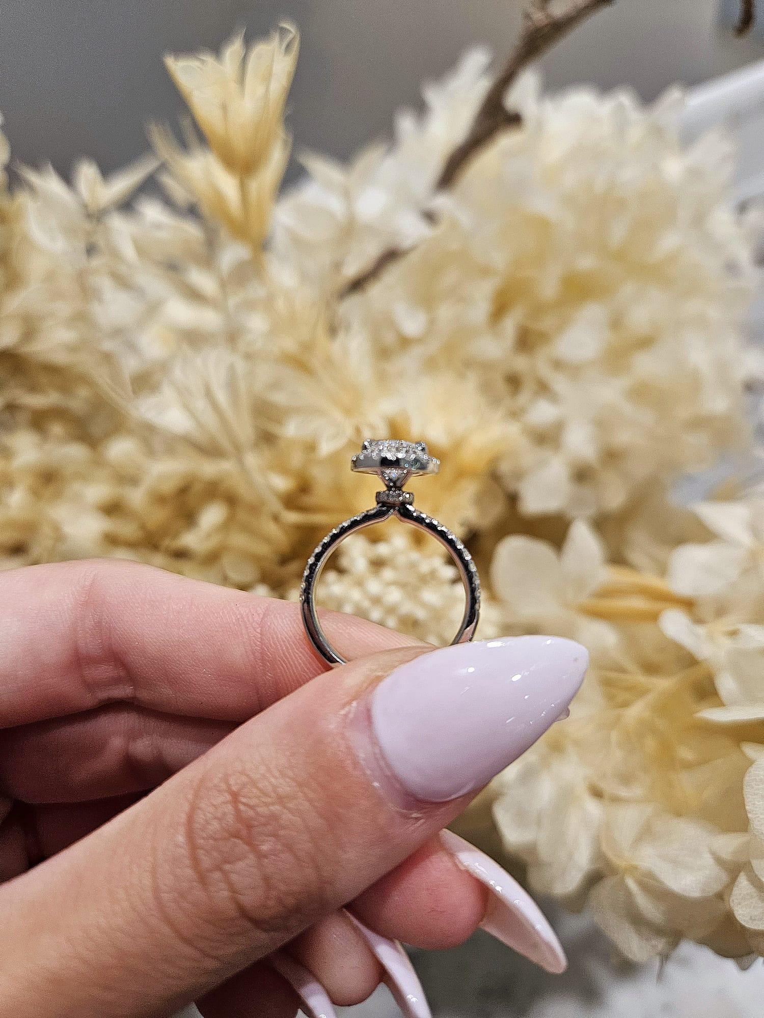 1.51ct Pear Cut Lab Grown Pissarro Design Platinum - Michael Arthur Diamonds