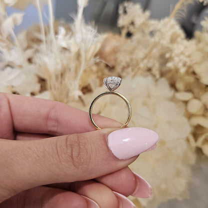 3.0ct Oval Cut Lab Grown Audrey Design Two-tone - Michael Arthur Diamonds