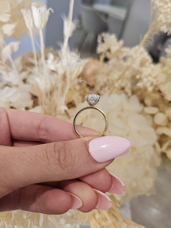 3.0ct Oval Cut Lab Grown Audrey Design Two-tone - Michael Arthur Diamonds