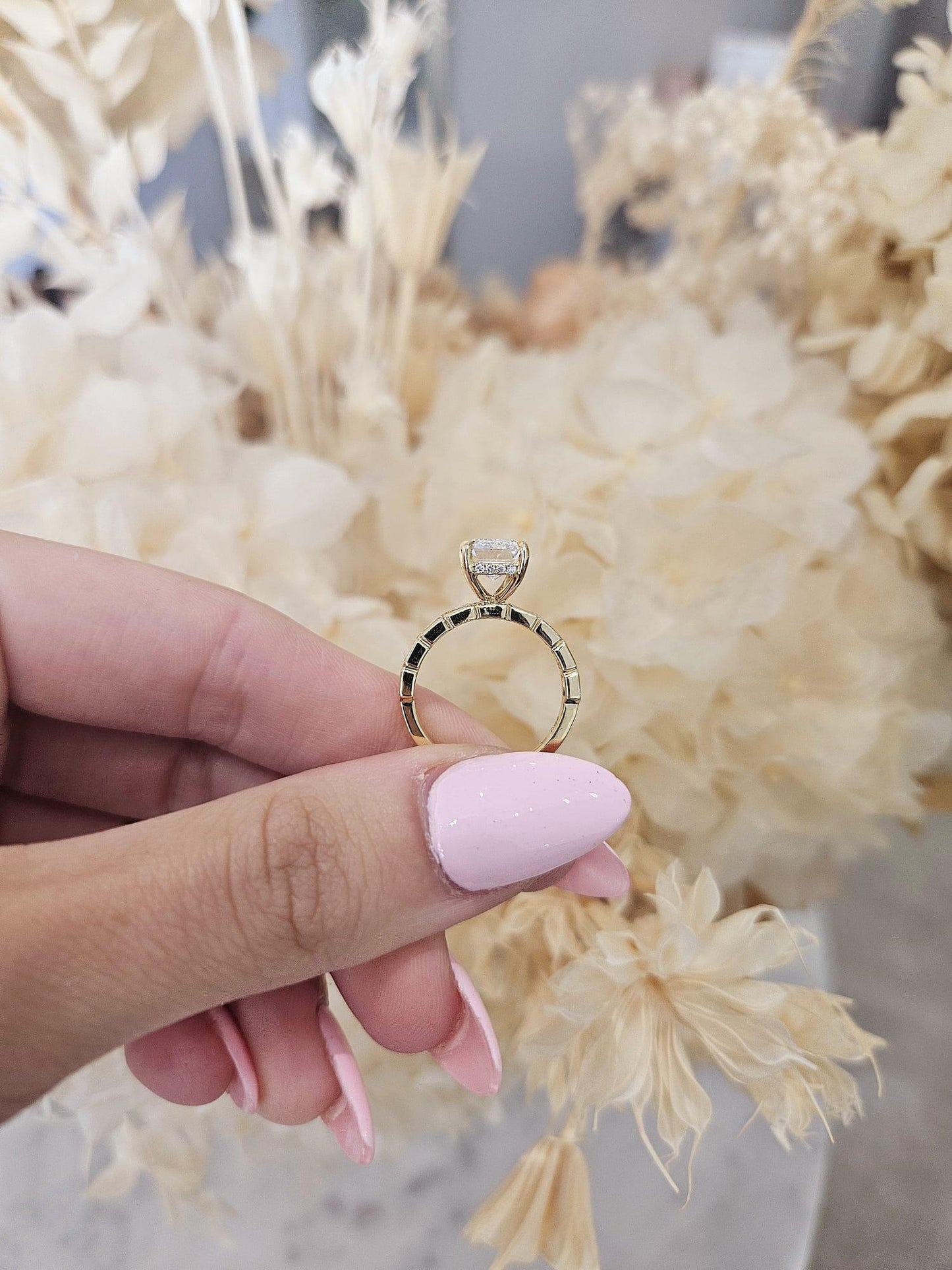 3.05ct Emerald Cut Lab Grown Custom made Bassano Design Yellow Gold - Michael Arthur Diamonds