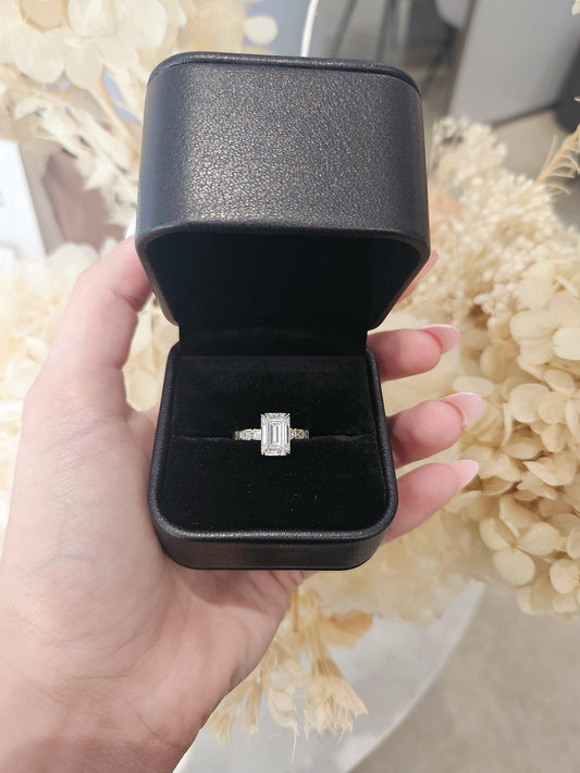 3.05ct Emerald Cut Lab Grown Custom made Bassano Design Yellow Gold - Michael Arthur Diamonds