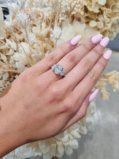 2.01ct Oval Cut Lab Grown Rosetta Design Platinum