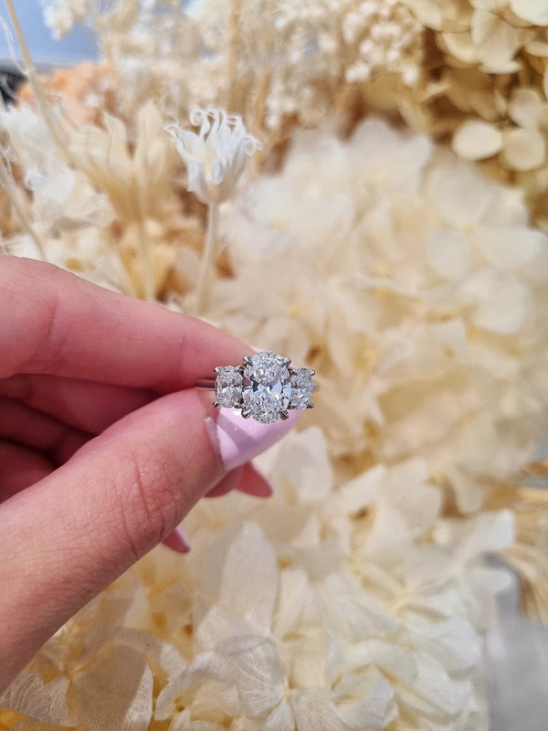 2.01ct Oval Cut Lab Grown Rosetta Design Platinum