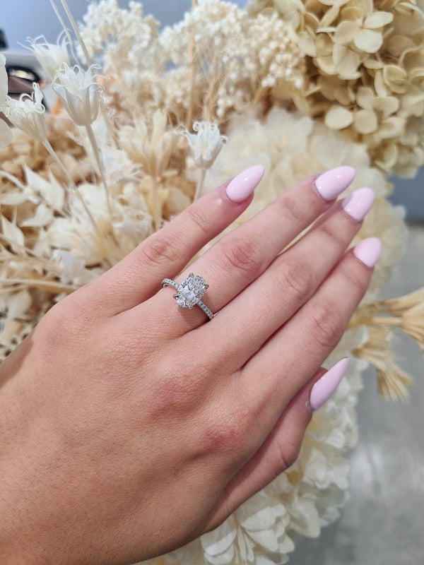 2.01ct Oval Cut Lab Grown Bassano Design Platinum - Michael Arthur Diamonds