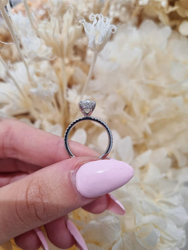 2.01ct Oval Cut Lab Grown Bassano Design Platinum - Michael Arthur Diamonds