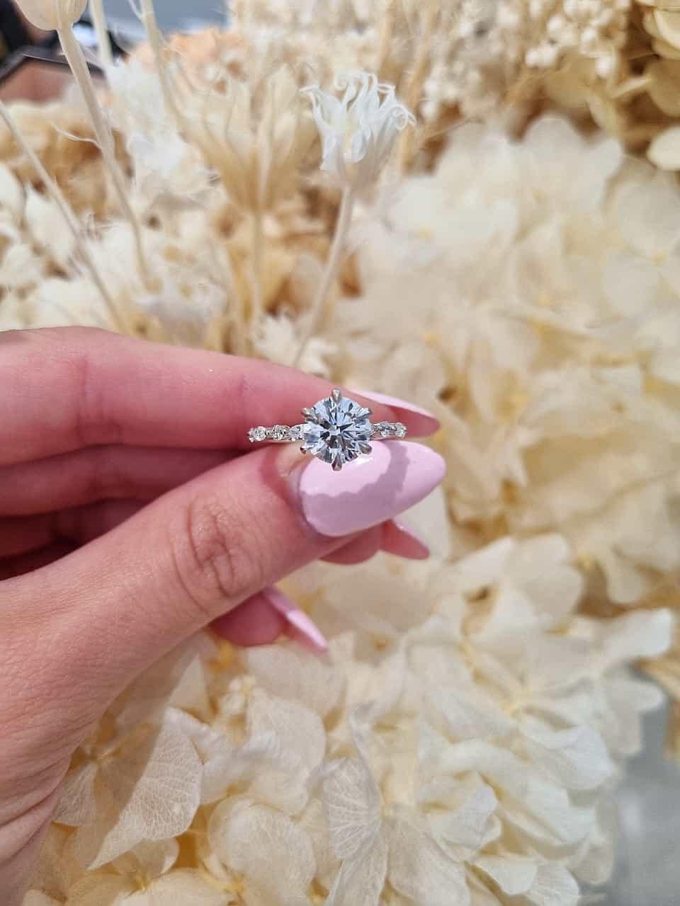 2.00ct Round Cut Lab Grown Ivy Design Platinum - Michael Arthur Diamonds