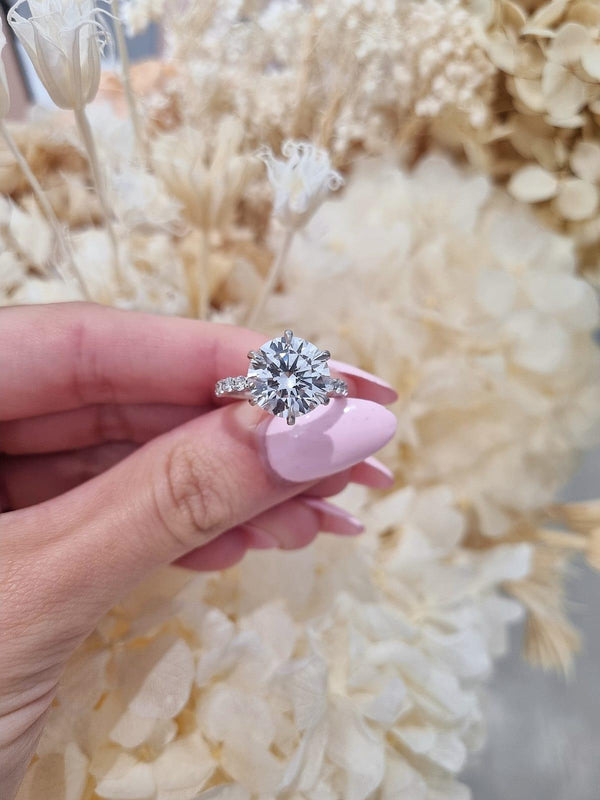 5.02ct Round Cut Lab Grown Veneto Design Platinum - Michael Arthur Diamonds