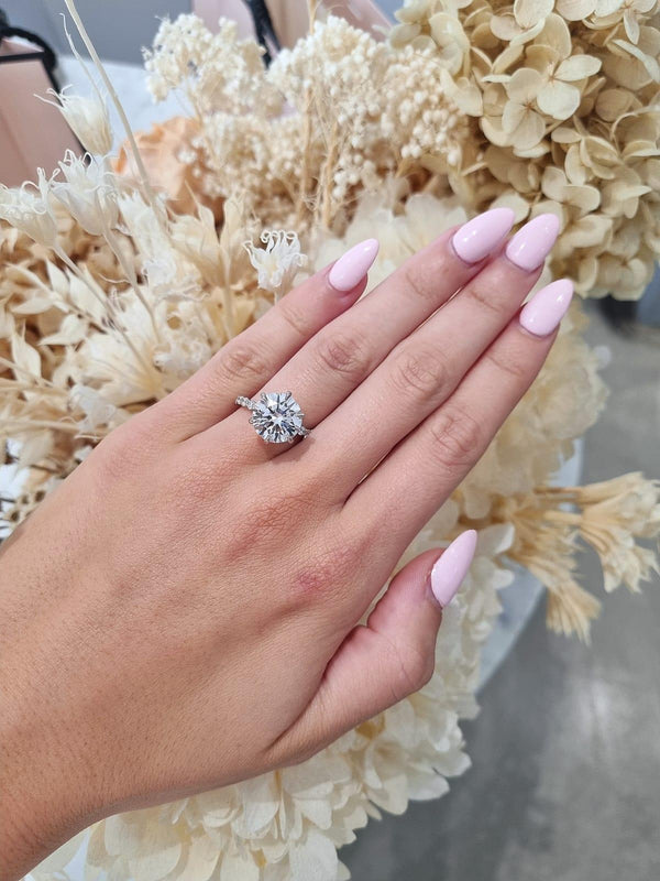 5.02ct Round Cut Lab Grown Veneto Design Platinum - Michael Arthur Diamonds