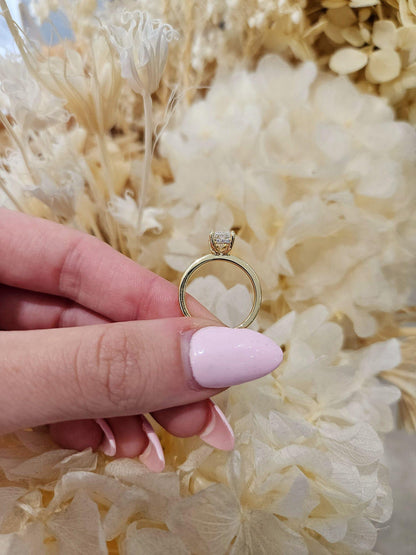 1.54ct Radiant Cut Lab Grown Audrey Design 18ct Yellow Gold - Michael Arthur Diamonds