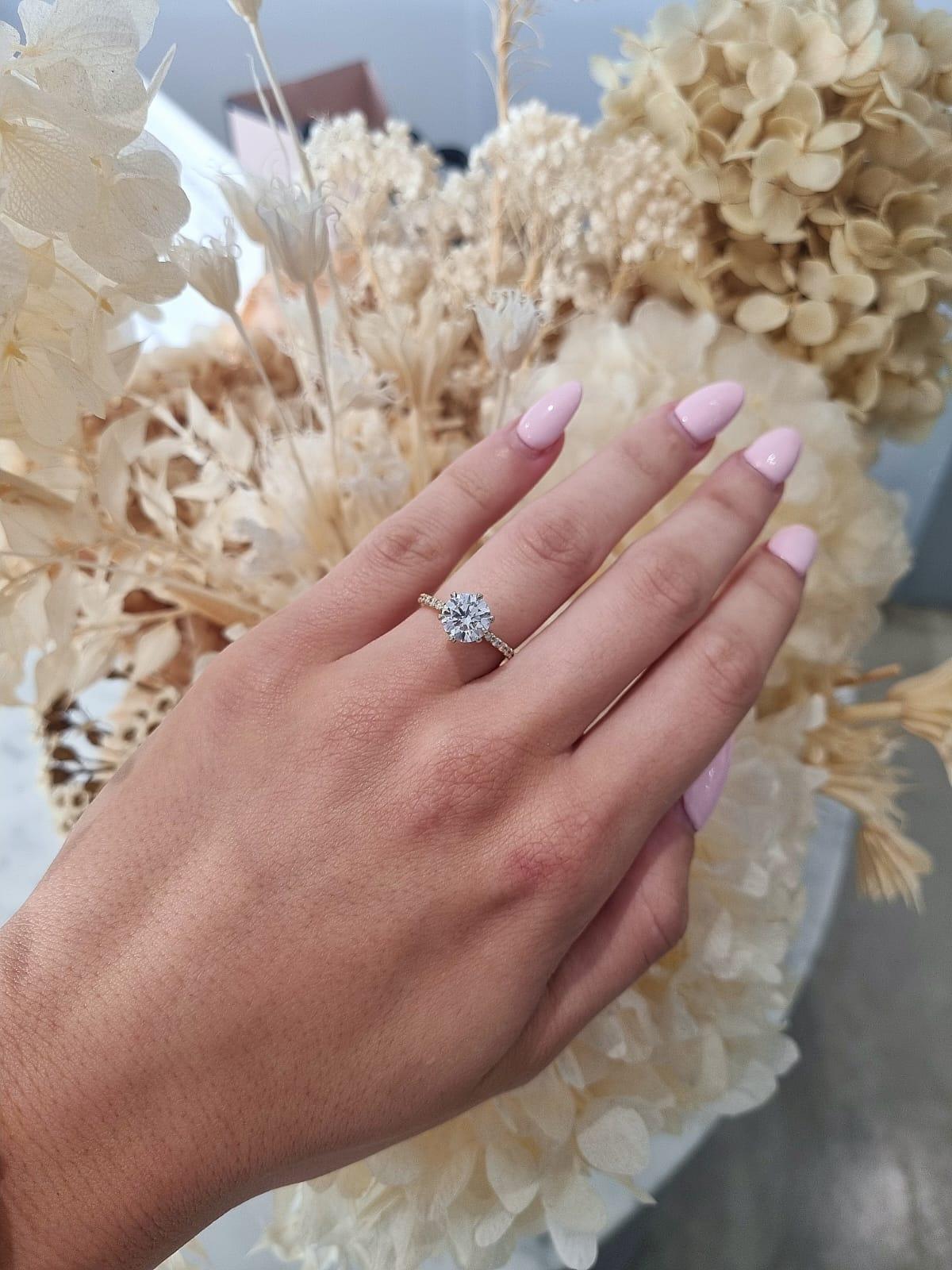 1.70ct Round Cut Lab Grown Veneto Design Two-Tone - Michael Arthur Diamonds