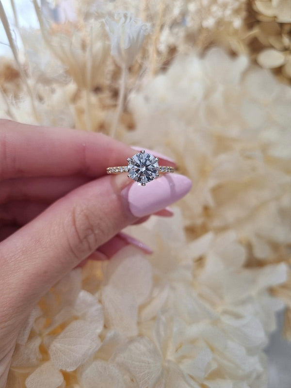 1.70ct Round Cut Lab Grown Veneto Design Two-Tone - Michael Arthur Diamonds