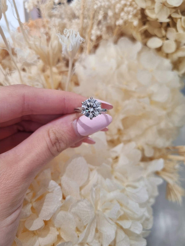 3.01ct Round Cut Lab Grown Henri Design Platinum - Michael Arthur Diamonds