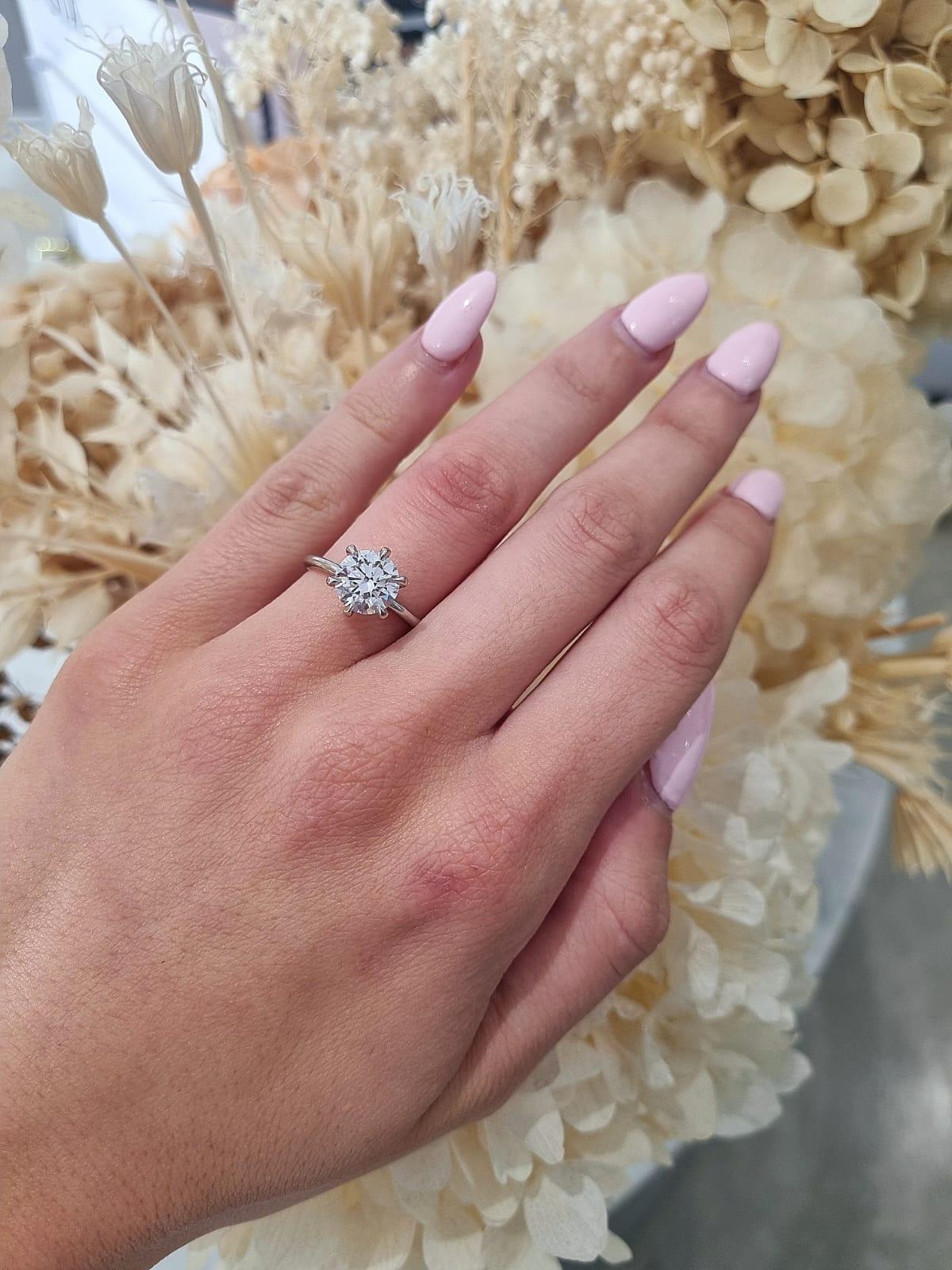 2.21ct Round Cut Lab Grown Henri Design Platinum - Michael Arthur Diamonds