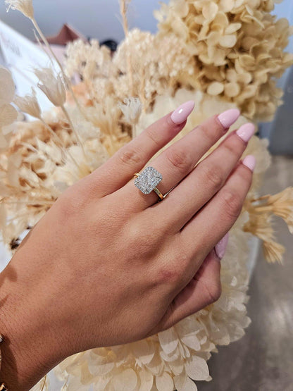 2.03ct Radiant Cut Lab Grown Custom Halo Design Two - tone - Michael Arthur Diamonds