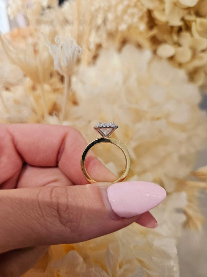 2.03ct Radiant Cut Lab Grown Custom Halo Design Two - tone - Michael Arthur Diamonds