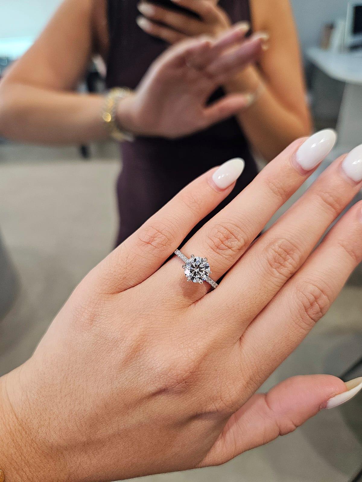 1.71ct Round Cut Lab Grown Veneto Design Platinum - Michael Arthur Diamonds