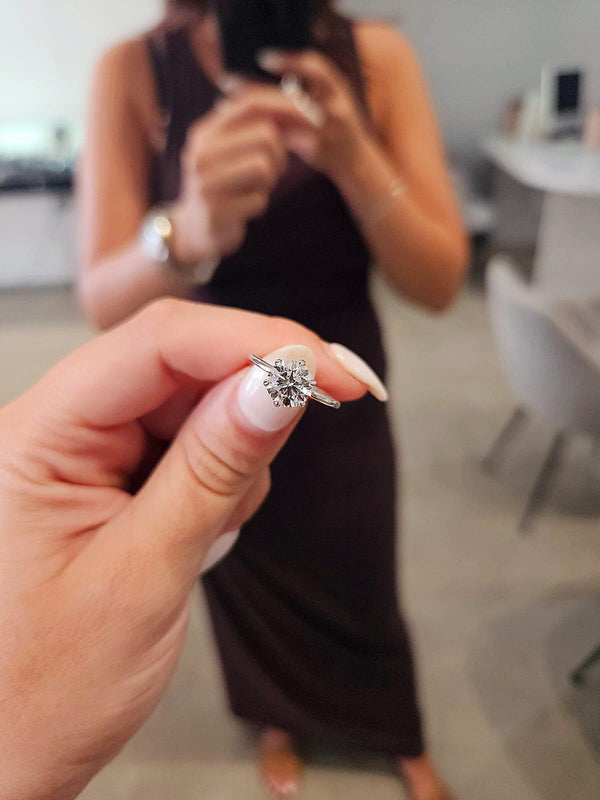 1.51ct Round Cut Lab Grown Custom Grandi Design White Gold - Michael Arthur Diamonds