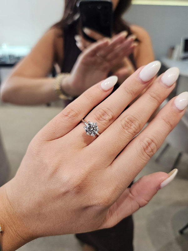 2.01ct Round Cut Lab Grown Henri Design Platinum - Michael Arthur Diamonds