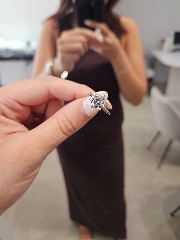 2.01ct Round Cut Lab Grown Henri Design Platinum - Michael Arthur Diamonds