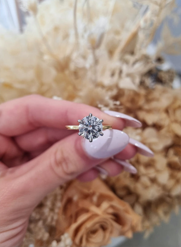 1.88ct Round Cut Lab Grown Henri Design Two-tone