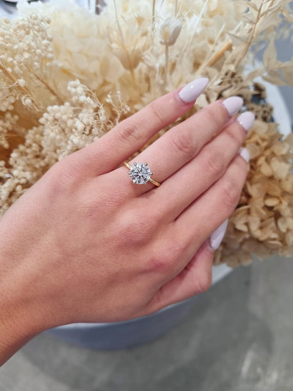 2.50ct Round Cut Lab Grown Henri Design Two-tone