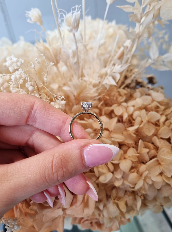 1.50ct Oval Cut Lab Grown Audrey Design Two-tone