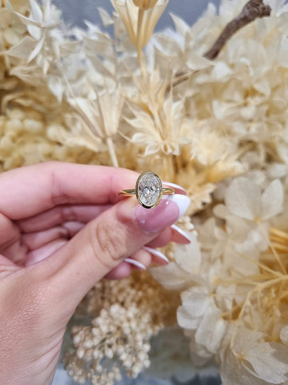 2.04ct Oval Cut Lab Grown ESTELLE Design Yellow Gold