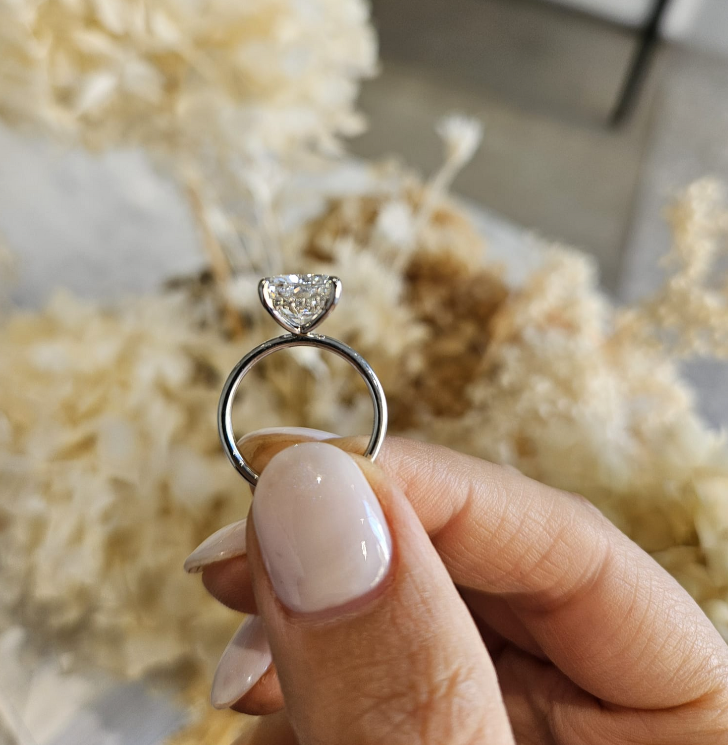 4.04ct Cushion Cut Lab Grown Platinum Audrey Design