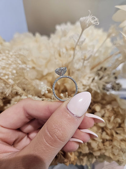 2.07ct Round Cut Lab Grown Lotus Design Platinum