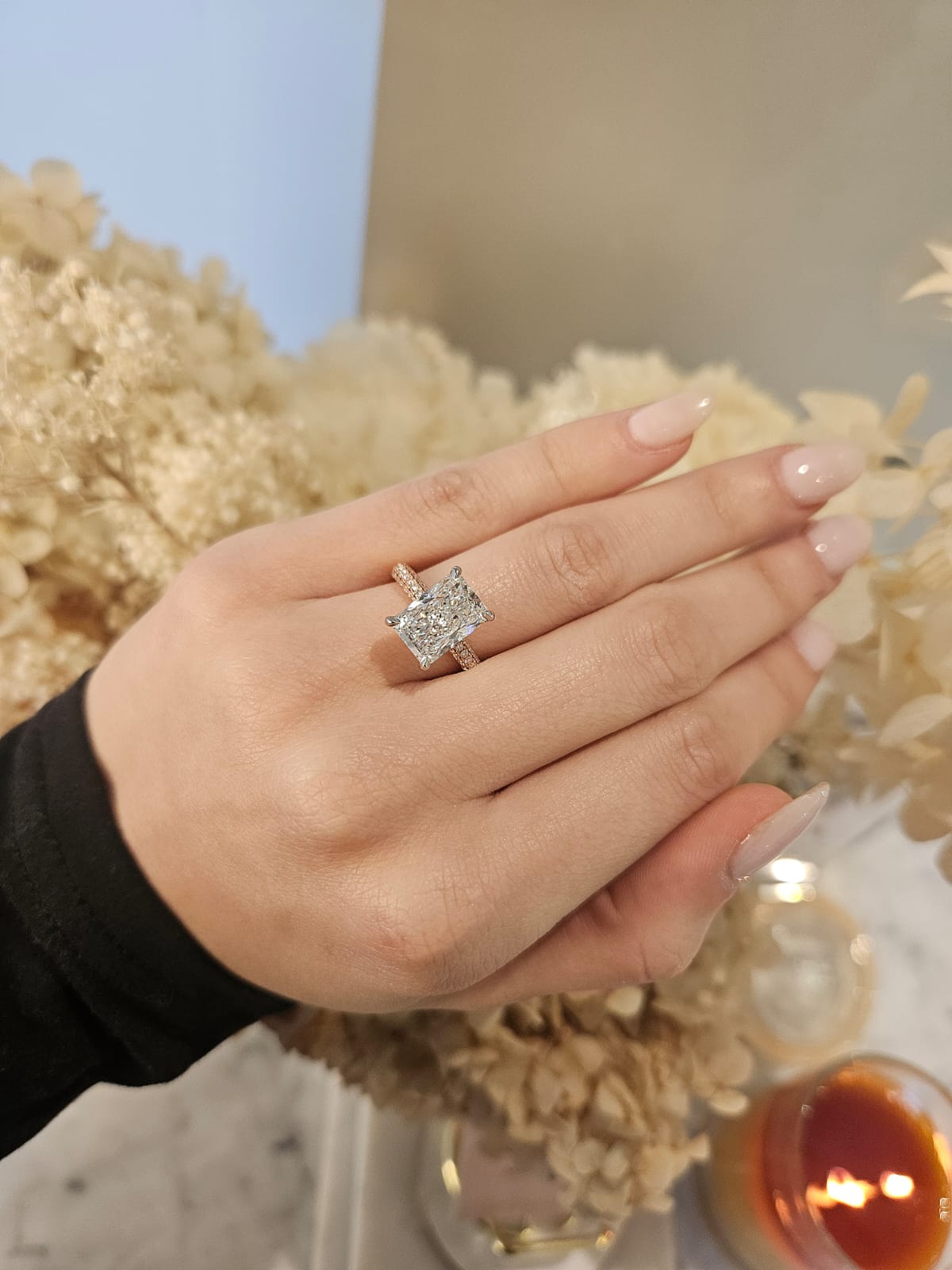 4.10ct Radiant Cut Lab Grown Alessandra Design Two-tone