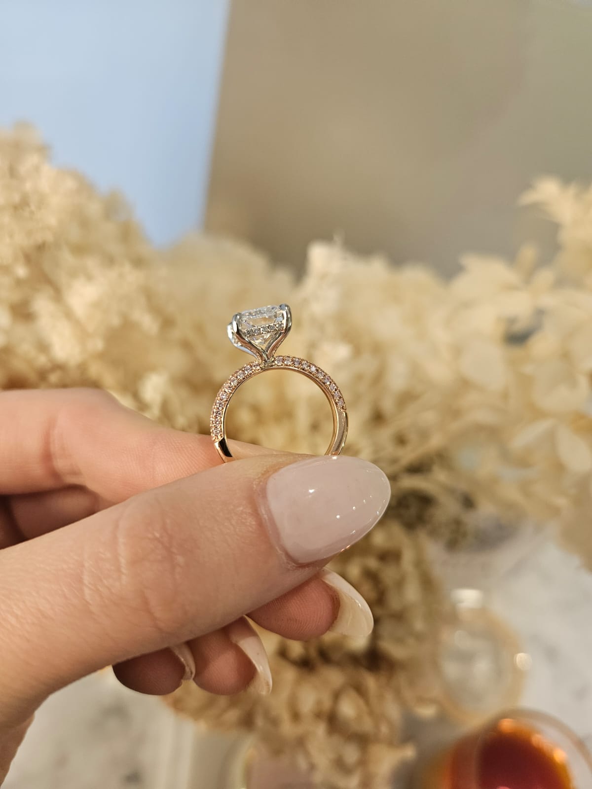 4.10ct Radiant Cut Lab Grown Alessandra Design Two-tone