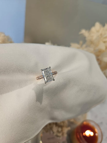 4.10ct Radiant Cut Lab Grown Alessandra Design Two-tone