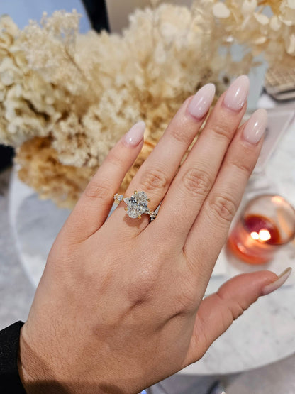 2.57ct Oval Cut Lab Grown Maddie Design Yellow Gold