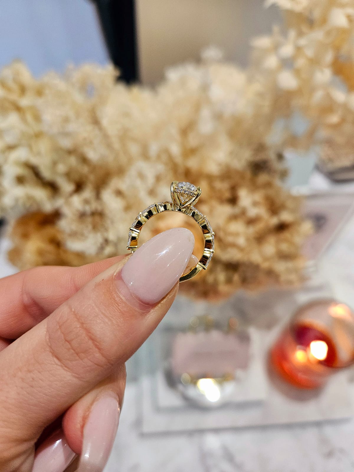 2.57ct Oval Cut Lab Grown Maddie Design Yellow Gold