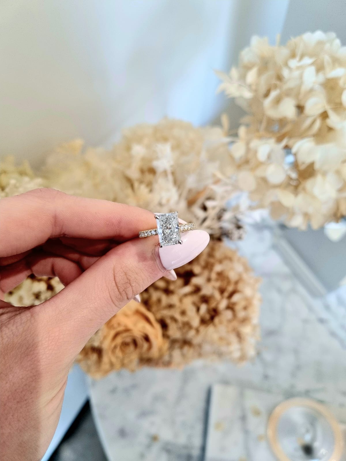 2.56ct Radiant Cut Lab Grown Bassano Design Two-tone