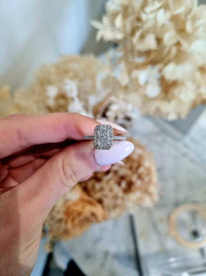 1.20ct Radiant Cut Natural Diamond Custom Elle Design Platinum