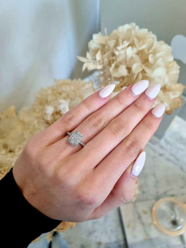 1.20ct Radiant Cut Natural Diamond Custom Elle Design Platinum