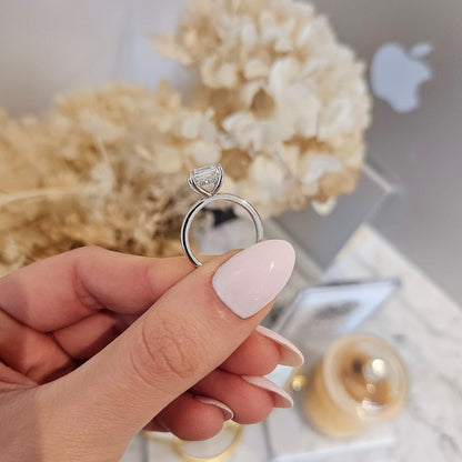 3.09ct Asscher Cut Lab Grown Audrey Design Platinum