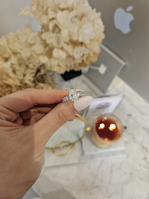 2.55ct Oval Cut Lab Grown Custom Charlet Design Platinum