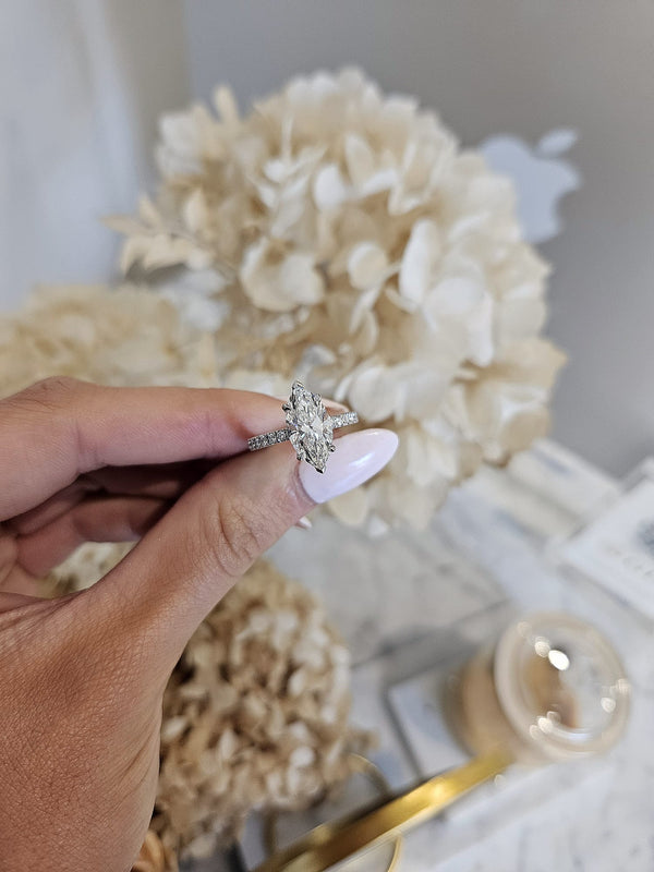 2.52ct Marquise Cut Lab Grown Bassano Design Platinum