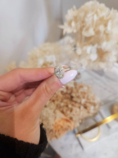 2.06ct Oval Cut Lab Grown Valerie Design Yellow Gold