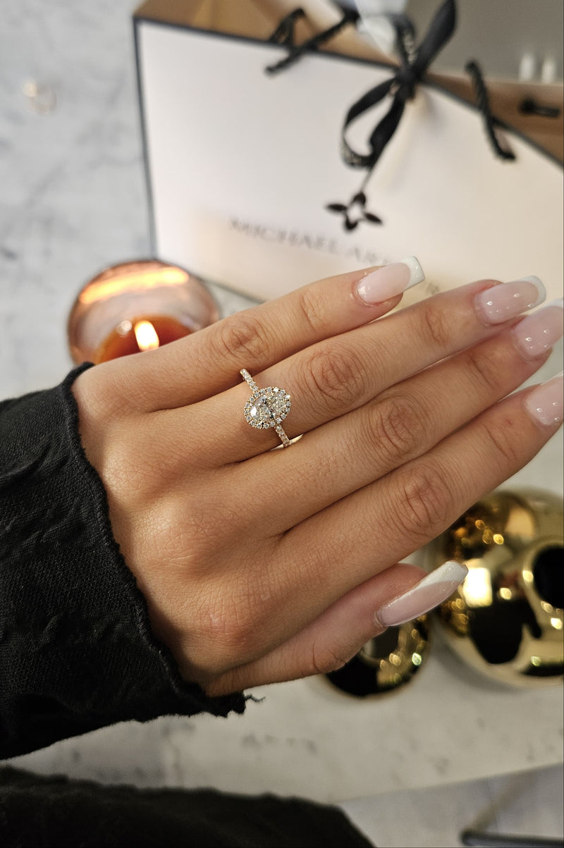 1.01ct Oval Cut Natural Pissarro Design Rose Gold