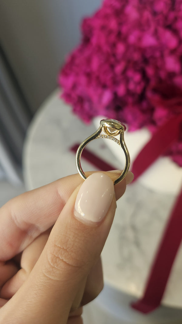 2.21ct Oval Cut Lab Grown Custom ESTELLE Design Yellow Gold