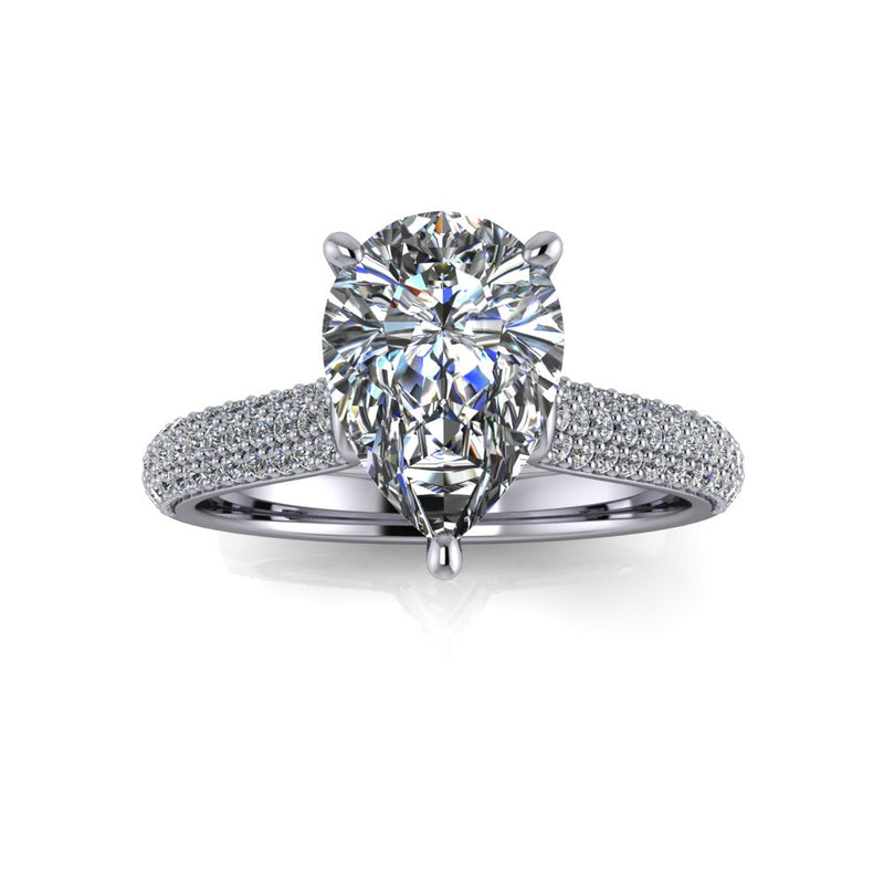 1.51ct Pear Cut Lab Grown Clara Design White Gold