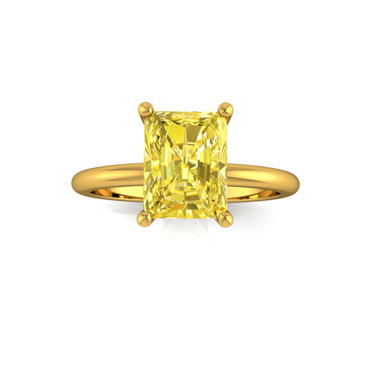2.02ct Yellow Diamond Radiant Cut Lab Audrey Design