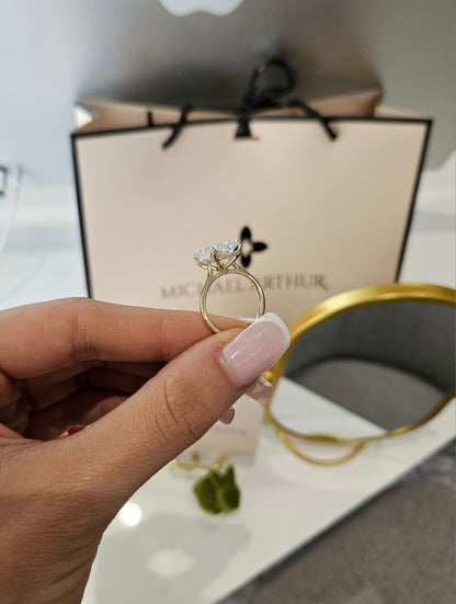 6.03ct Radiant Cut Lab Grown Bella Design Yellow Gold