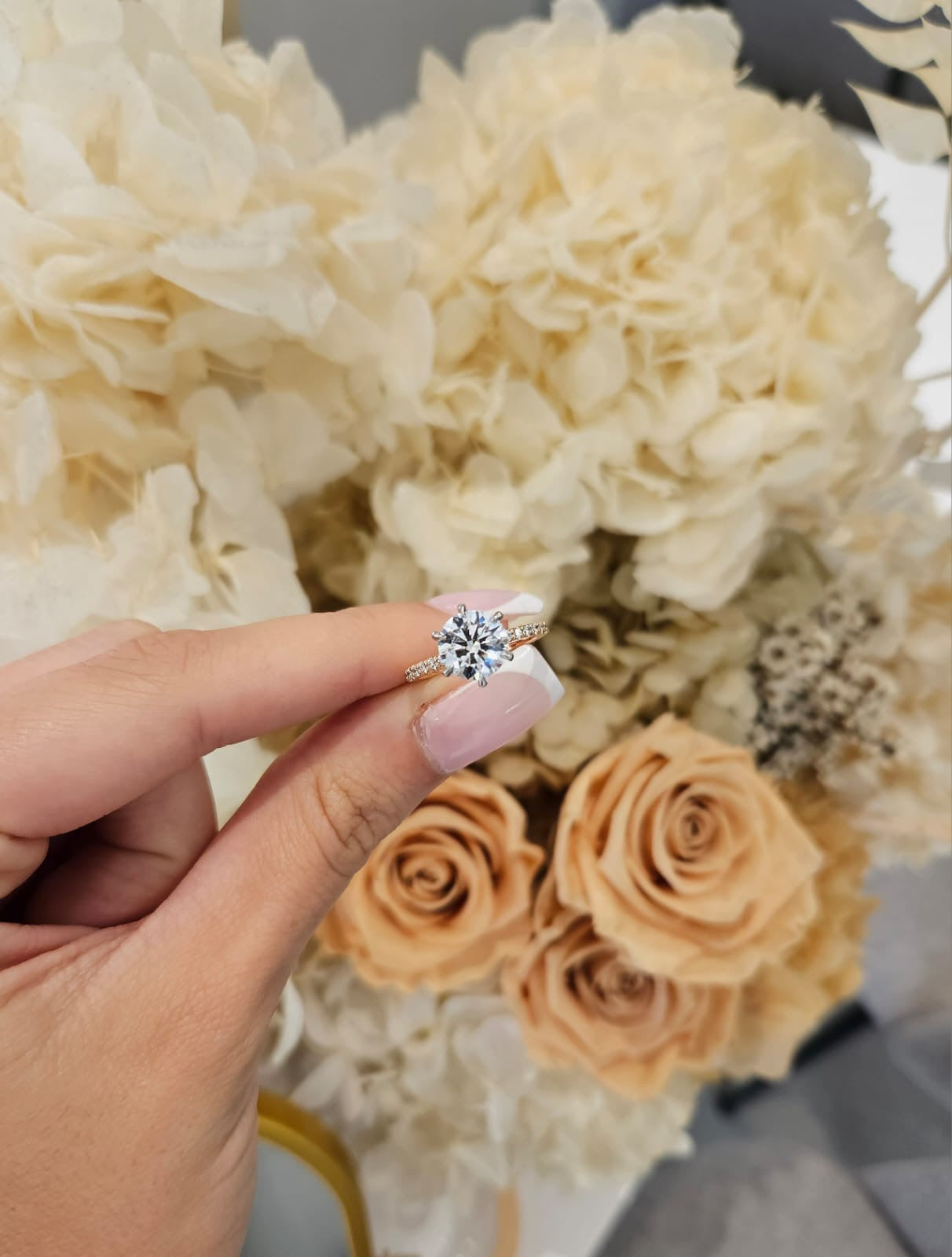 2.05ct Round Cut Lab Grown Veneto Design Two-tone